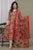 Women's Beautiful Red Embroidered Anarkali Kurta, Pant With Dupatta